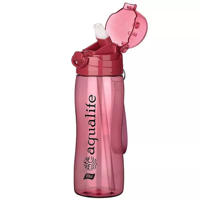 Trinkflasche 750 ml mit strohhalm